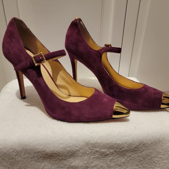 Vince Camuto Gold-Toe Pointed Berry Heels Size 10 - Picture 3 of 10